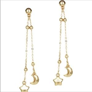 Shyanne Linear Star Moon Pierced Earrings